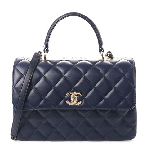 chanel navy blue handbags